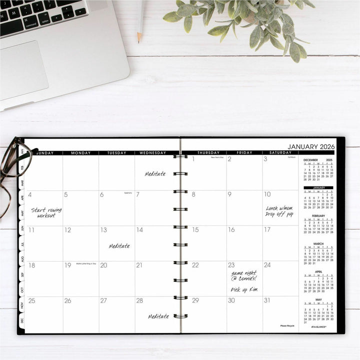 Image of AT-A-GLANCE® Wkly/Mthly Appt Book, 2PPW, 12Mth Jan-Dec, Black