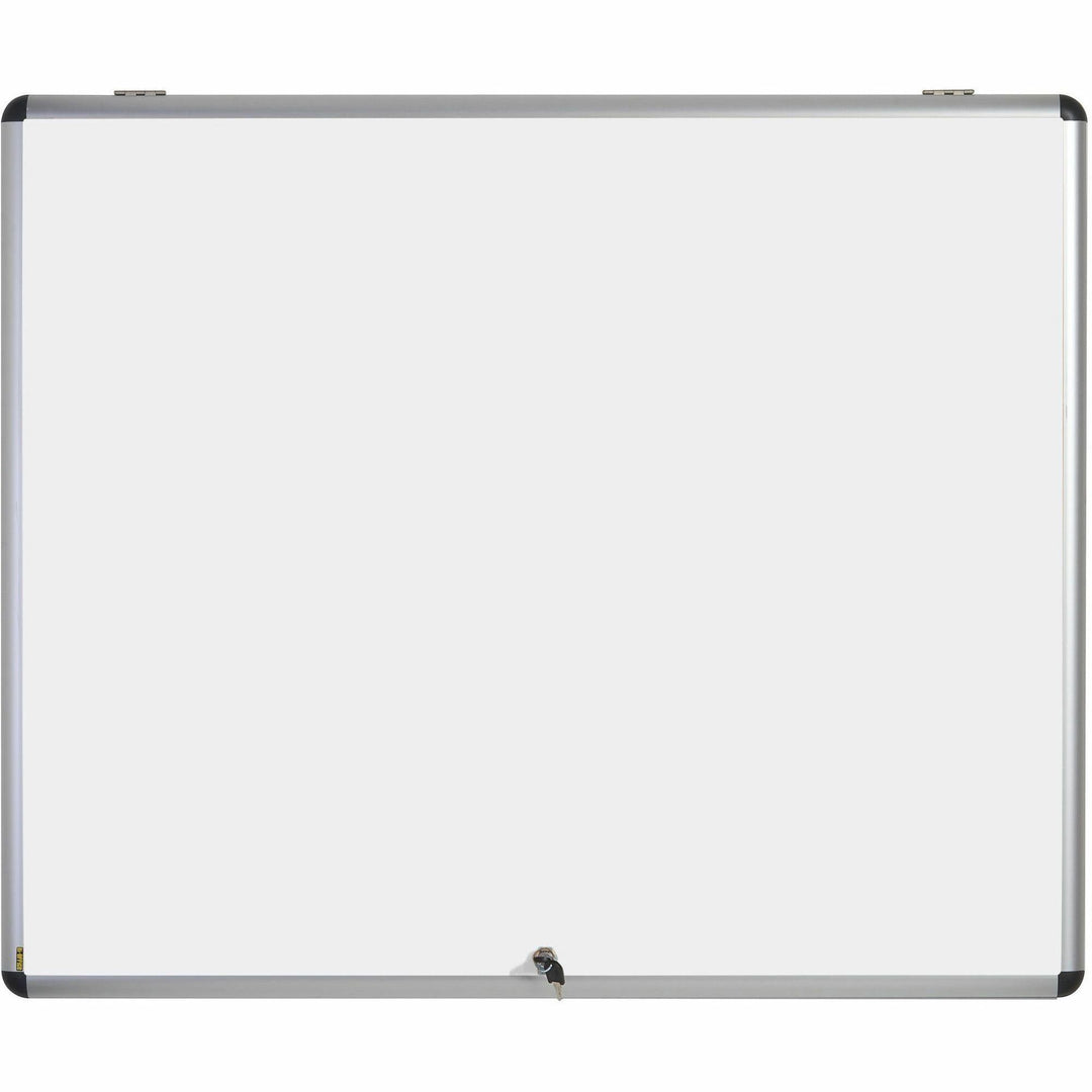 Image of Bi-silque Board,Magnetic/Dry-Erase,Enclosed,1-Door,47"x38",White