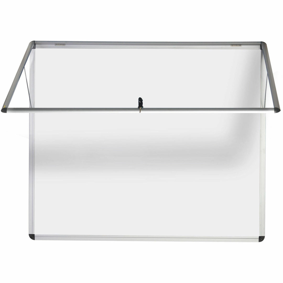 Image of Bi-silque Board,Magnetic/Dry-Erase,Enclosed,1-Door,47"x38",White