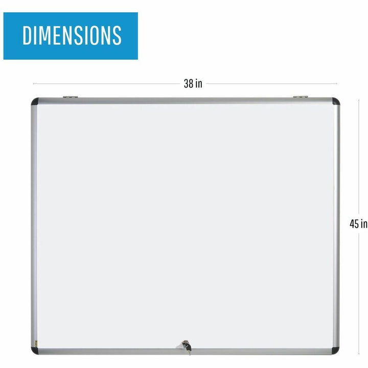 Image of Bi-silque Board,Magnetic/Dry-Erase,Enclosed,1-Door,47"x38",White