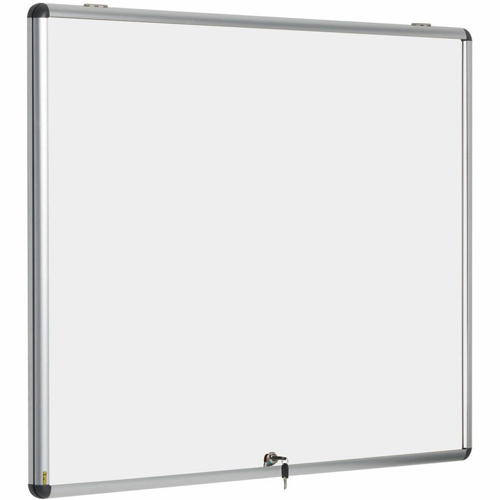 Image of Bi-silque Board,Magnetic/Dry-Erase,Enclosed,1-Door,47"x38",White