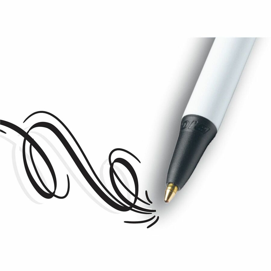 Image of BIC CSM241BLK Clic Stic Fashion Retractable Ball Point Pen, Black, 1 mm Pen Point, Retractable, Black Ink, 24 / Box