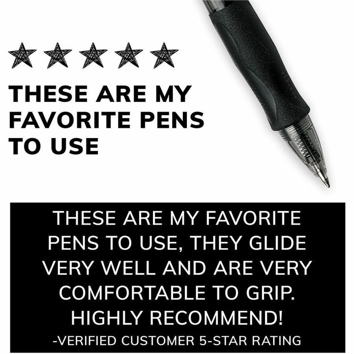 Image of BIC Gel-ocity RLC241BK Gel Retractable Pens, 0.7 mm Medium Pen Point, Retractable, Black Ink, Gel-based, Tinted, Clear Barrel, 24 / Box
