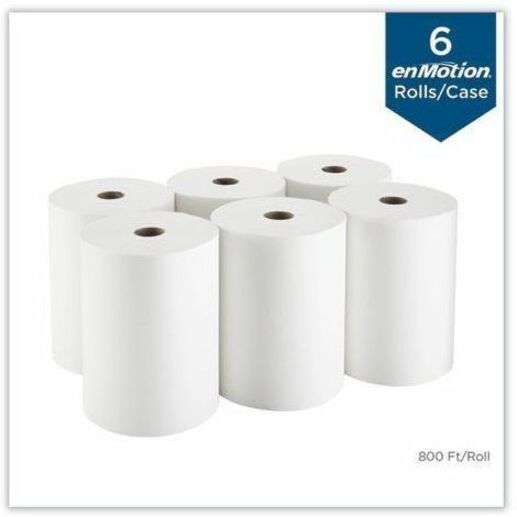 Image of enMotion 89460 High Capacity Roll Towel, 1 Ply, 10" W x 800 ft Length, 8" Roll Diameter, White, 6 / Carton