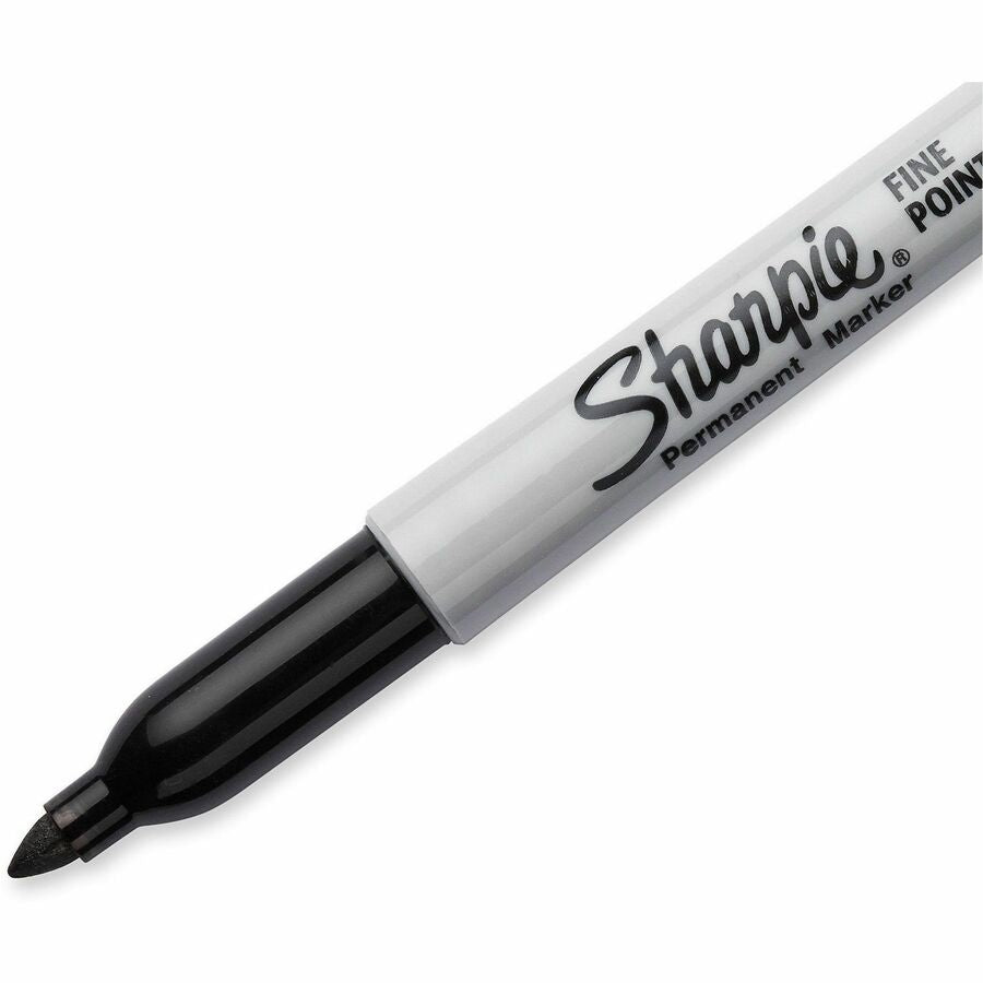 Image of Sharpie 1884739 Permanent Marker, Black Ink, Black Barrel, 36 / Box