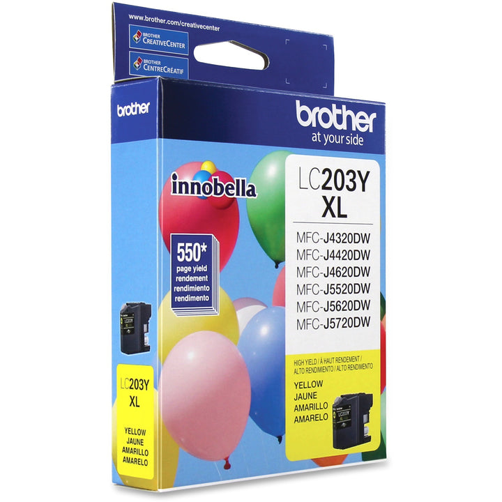 Image of Brother Innobella LC203Y LC203 High-yield Ink Cartridges, 550 Pages, 1 Each