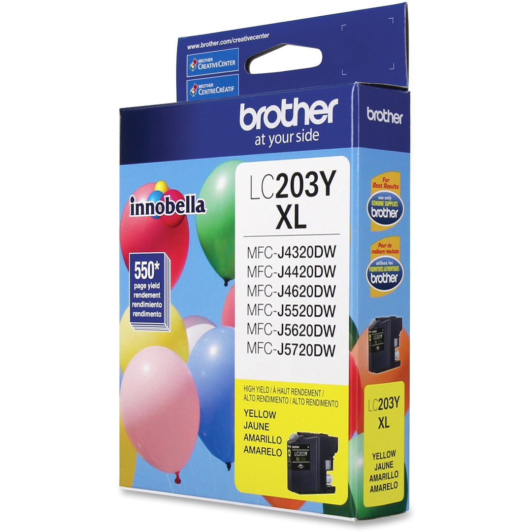 Image of Brother Innobella LC203Y LC203 High-yield Ink Cartridges, 550 Pages, 1 Each