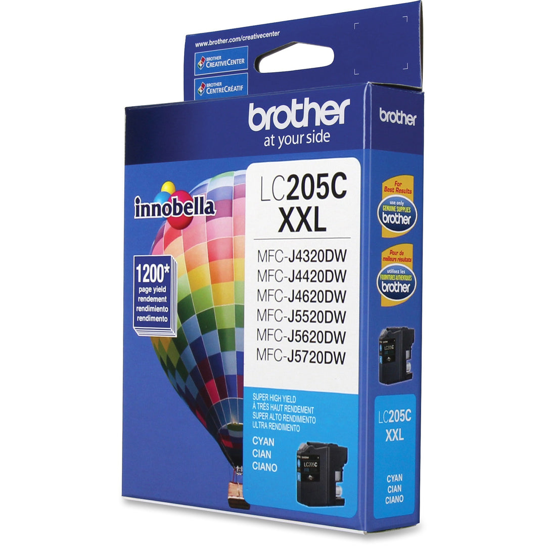 Image of Brother Innobella LC205C LC205 Super High Yield Ink Cartridge, 1200 Pages, 1 Each