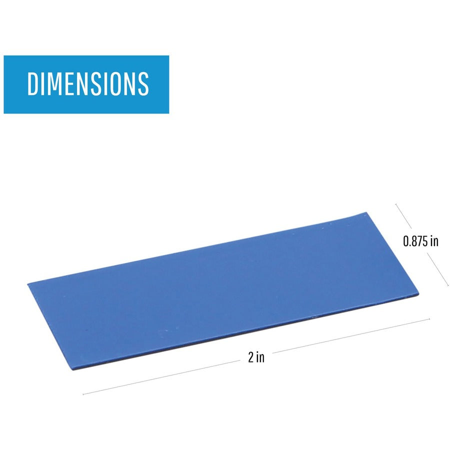 Image of Bi-silque Magnetic Dry Erase Strips, 7/8"x2", 25/PK, Blue