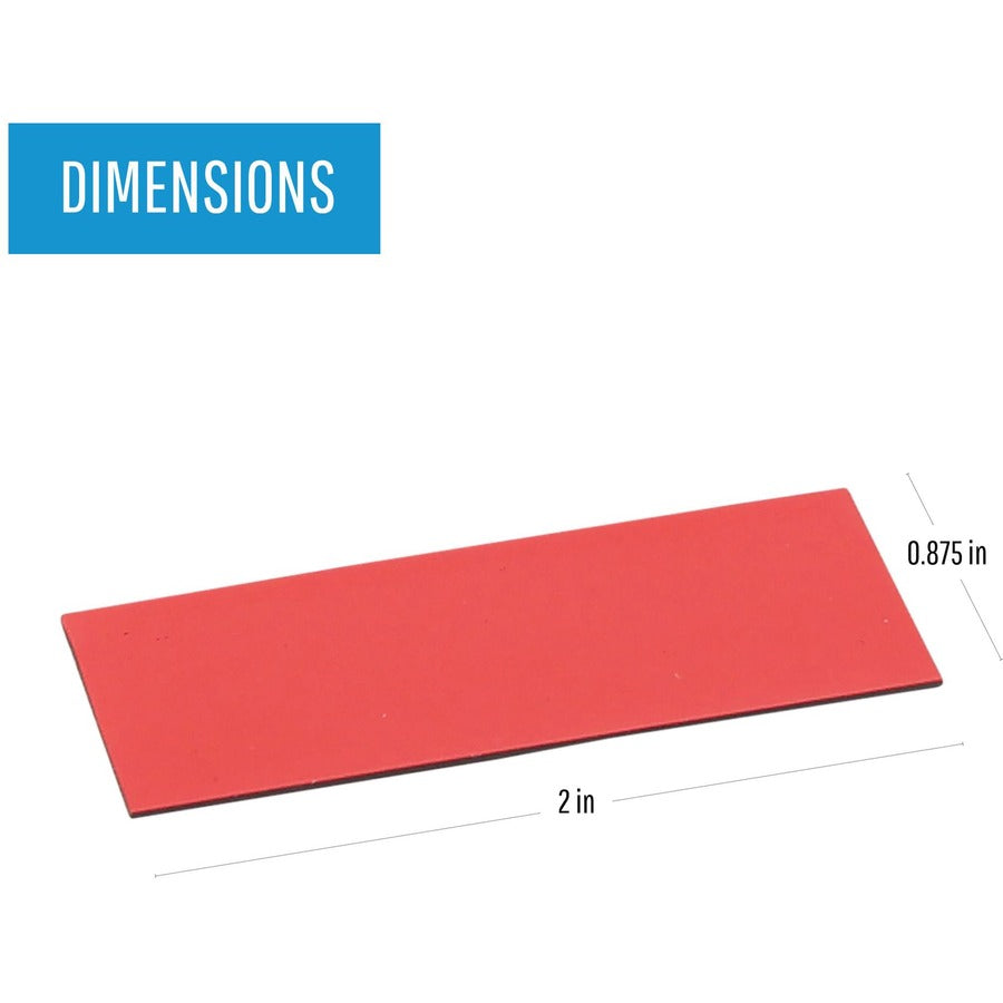 Image of Bi-silque Magnetic Dry Erase Strips, 7/8"x2", 25/PK, Red