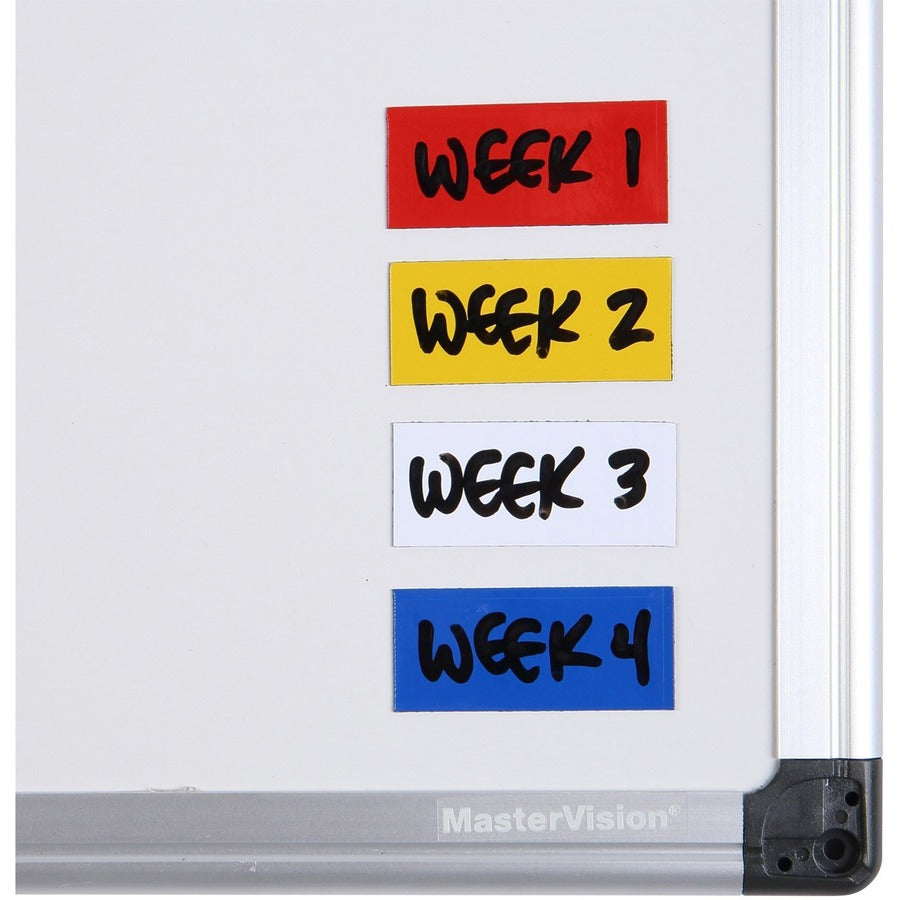 Image of Bi-silque Magnetic Dry Erase Strips, 7/8"x2", 25/PK, White