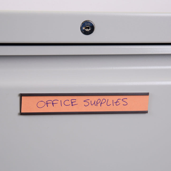 Image of Bi-silque Magnetic Data Cards, 6"x1", 10/PK, Black