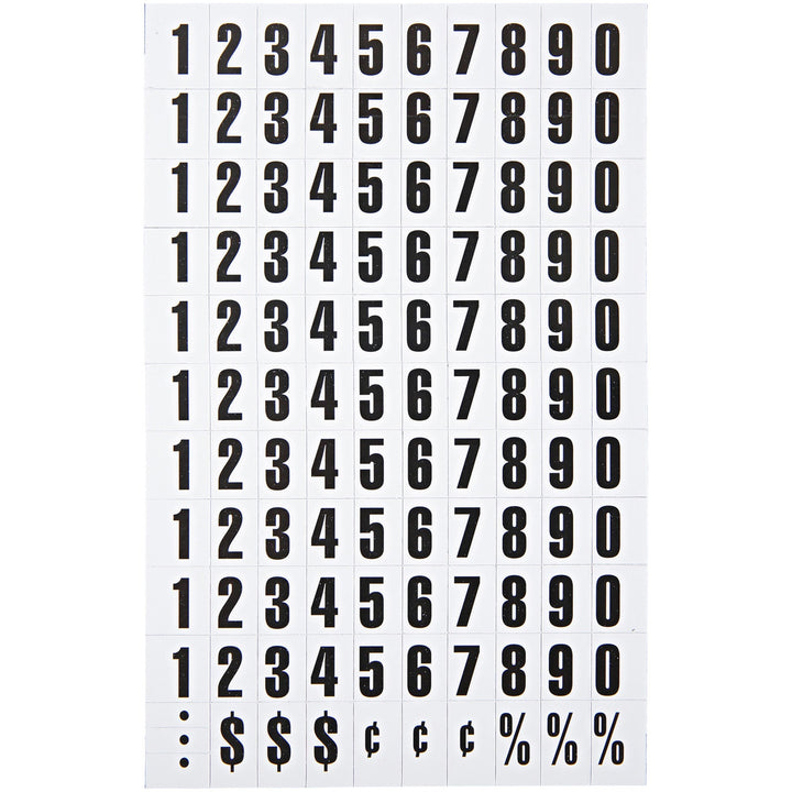 Image of MasterVision® Heavy-Duty Board Magnets, Numbers, 0.75" Tall, Black Characters, 109 Pieces