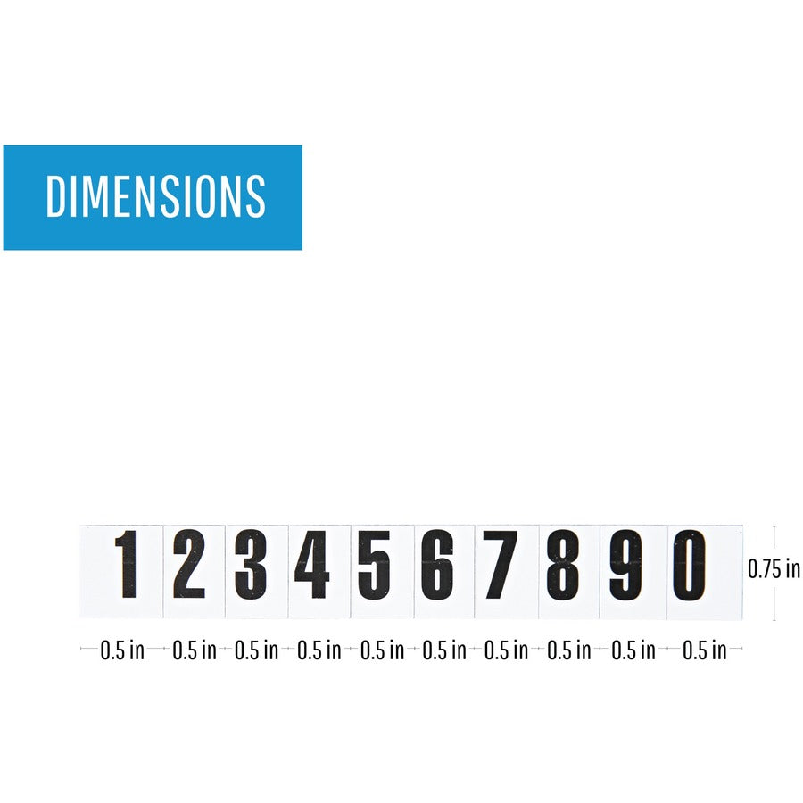 Image of MasterVision® Heavy-Duty Board Magnets, Numbers, 0.75" Tall, Black Characters, 109 Pieces