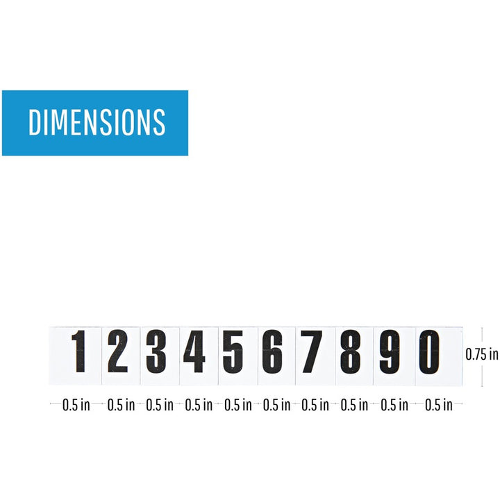 Image of MasterVision® Heavy-Duty Board Magnets, Numbers, 0.75" Tall, Black Characters, 109 Pieces