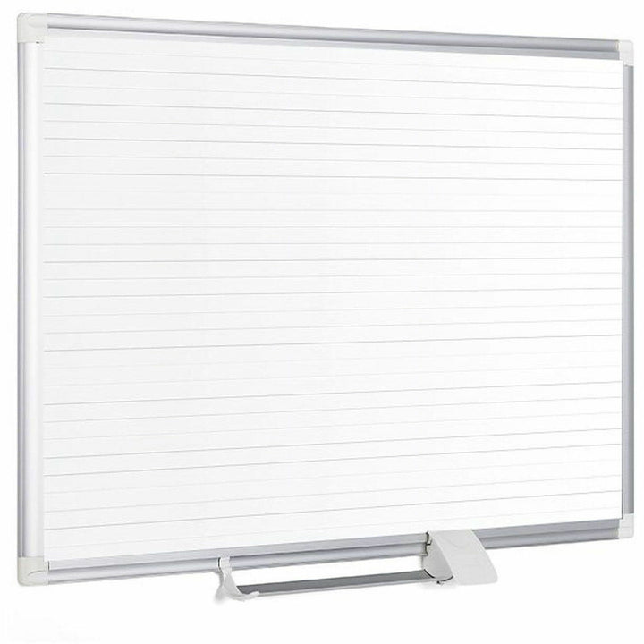 Image of MasterVision® Ruled Magnetic Steel Dry Erase Planning Board, 48" x 36", White Surface, Satin Aluminum Frame