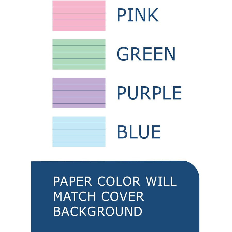 Image of Roaring Spring® Notepad,1-Subject,Wirebound, 5-1/2"x7", 4/PK,AST