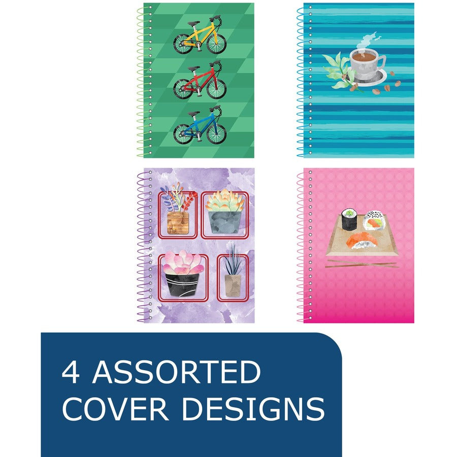 Image of Roaring Spring® Notepad,1-Subject,Wirebound, 5-1/2"x7", 4/PK,AST