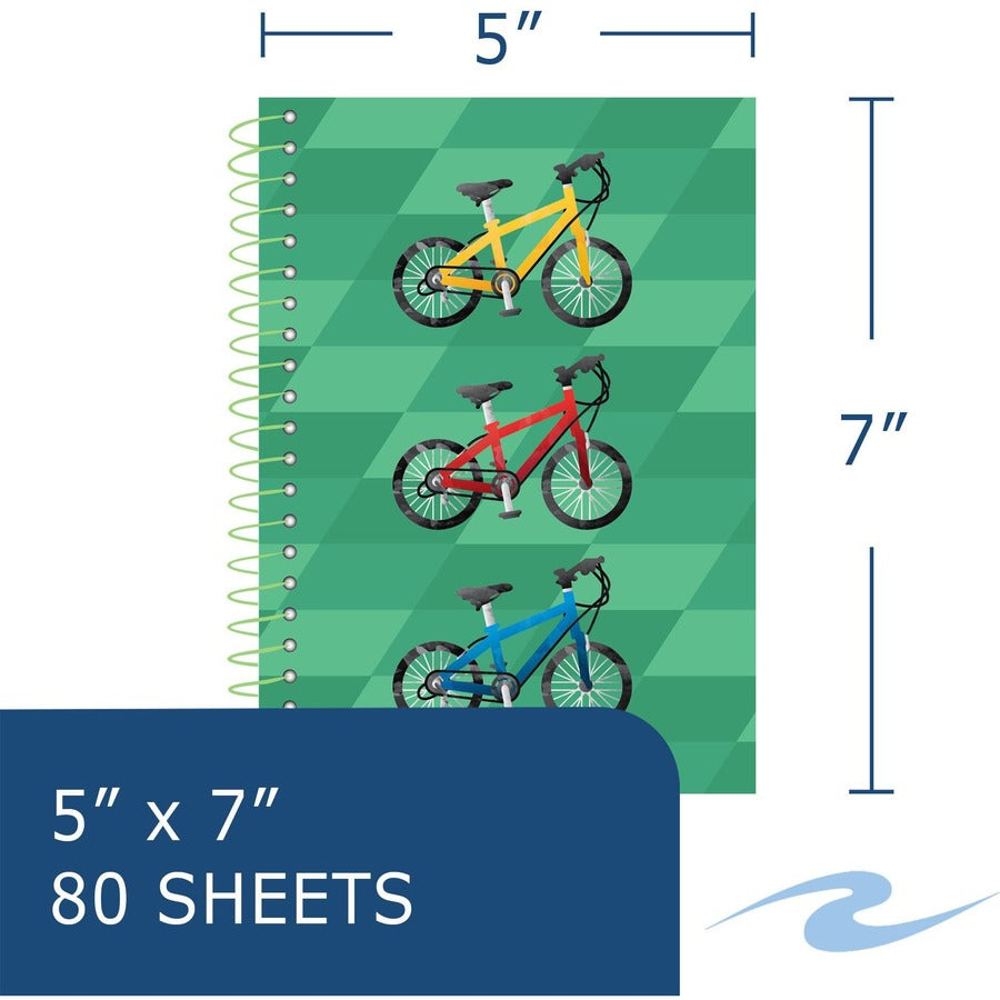 Image of Roaring Spring® Notepad,1-Subject,Wirebound, 5-1/2"x7", 4/PK,AST