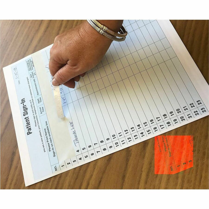 Image of Tabbies® Patient Sign-In Label Forms, Two-Part Carbon, 8.5 x 11.63, Blue Sheets, 125 Forms Total