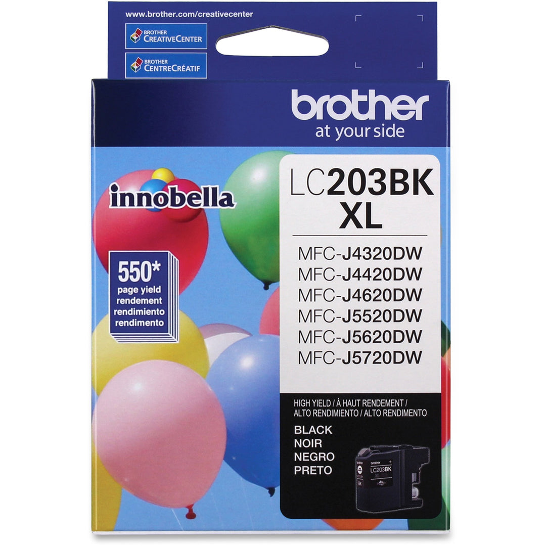Image of Brother Innobella LC203BK LC203 High-yield Ink Cartridges, 550 Pages, 1 Each