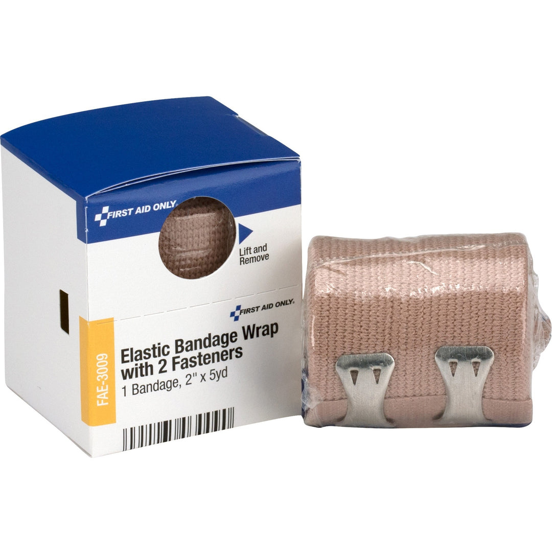 Image of First Aid Only FAE3009 2-Fastener Elastic Bandage Wrap,, 2" W x 15 ft Length, Tan, 1 Box