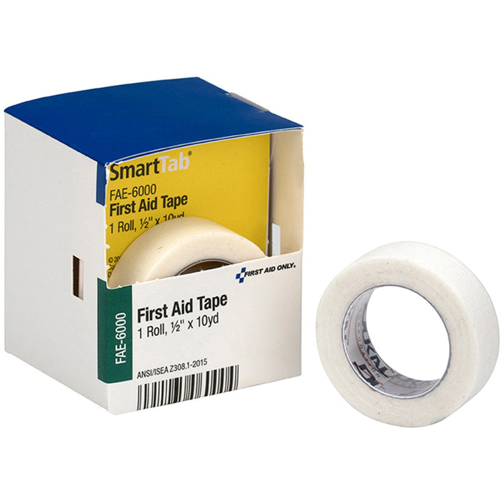 Image of First Aid Only FAE6000 10-yard First Aid Tape, 10 yd Length x 0.50" Width, White, For Secure Dressing, First Aid, 1 Box