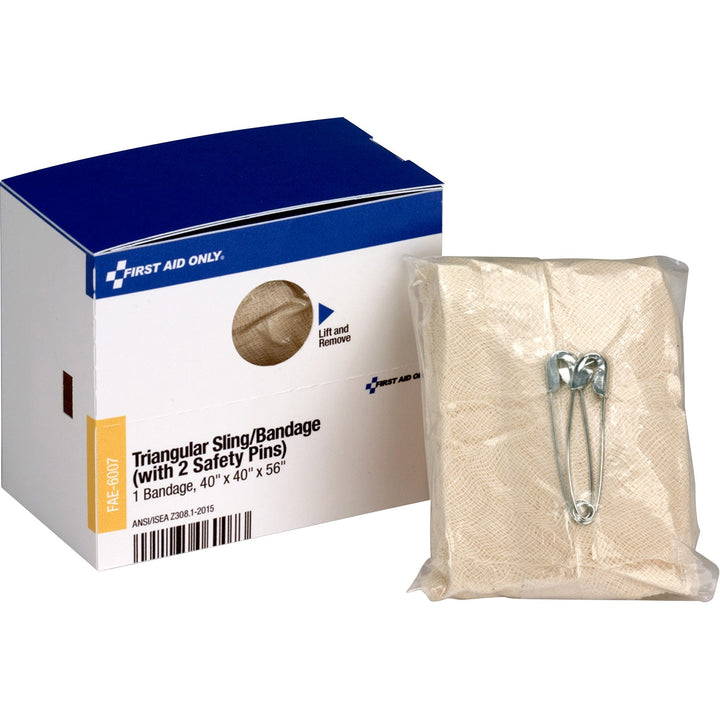 Image of First Aid Only FAE-6007 Triangular Sling Bandage,, 56" W x 40" Length, Tan, 1 Box