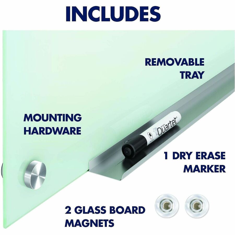 Image of Quartet® Glass Marker Board, Infinity, Frameless, 8"x4", White