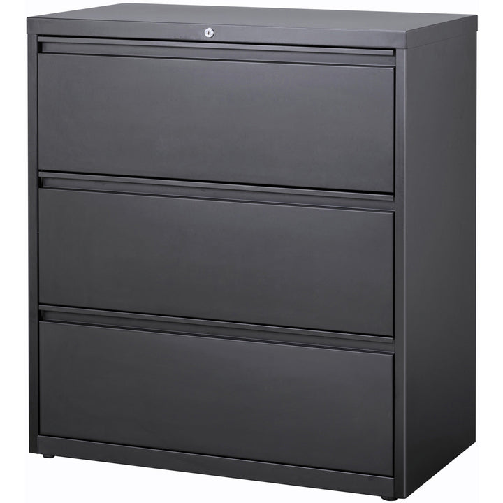 Image of Lorell Lateral File, 3-Drawer, 36"x18-5/8"x40-1/8", Charcoal