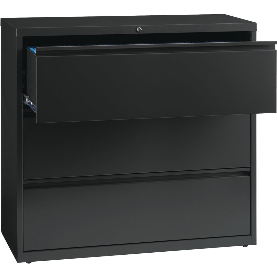 Image of Lorell Lateral File, 3-Drawer, 42"x18-5/8"x40-1/4", Charcoal