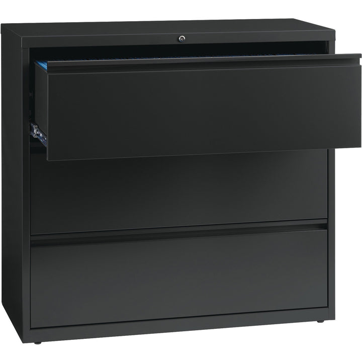 Image of Lorell Lateral File, 3-Drawer, 42"x18-5/8"x40-1/4", Charcoal