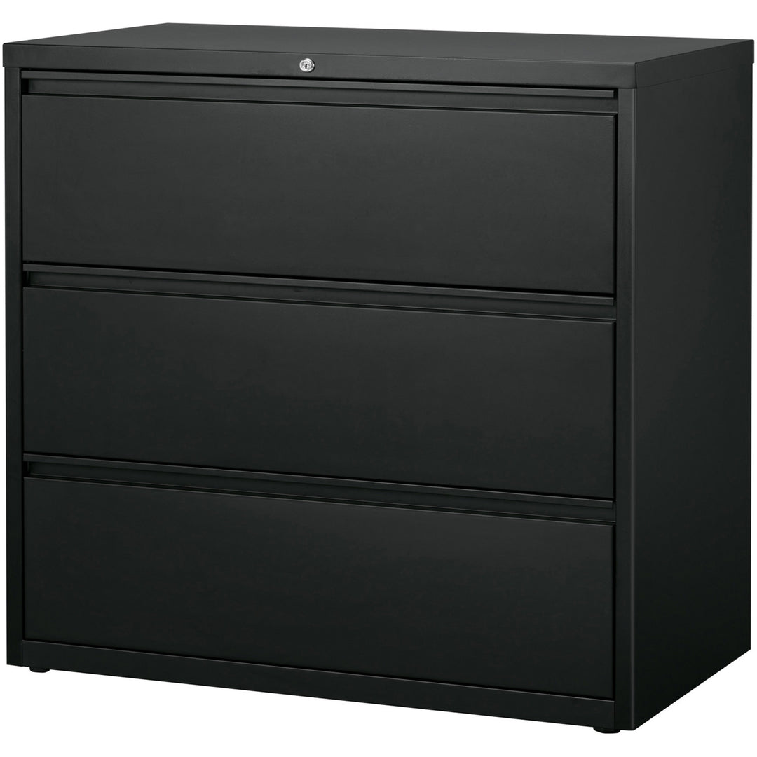Image of Lorell Lateral File, 3-Drawer, 42"x18-5/8"x40-1/4", Charcoal