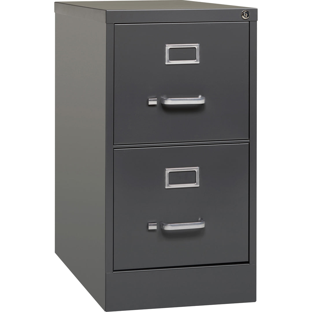 Image of Lorell 2-Dr Vertical Cabinet, Ltr, 15"x26-1/2"x28-1/4", Charcoal