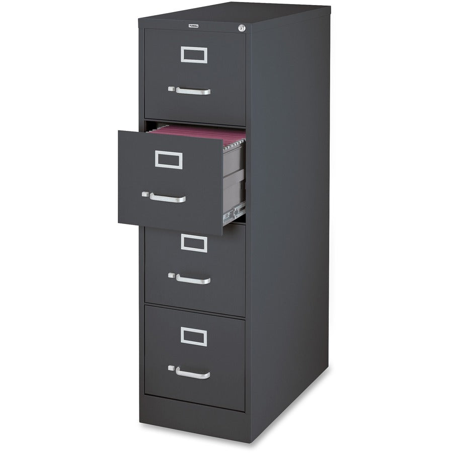 Image of Lorell 4-Dr Vertical Cabinet, Ltr, 15"x26-1/2"x52", Charcoal