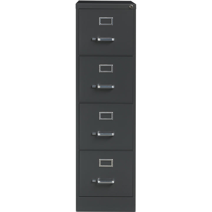 Image of Lorell 4-Dr Vertical Cabinet, Ltr, 15"x26-1/2"x52", Charcoal