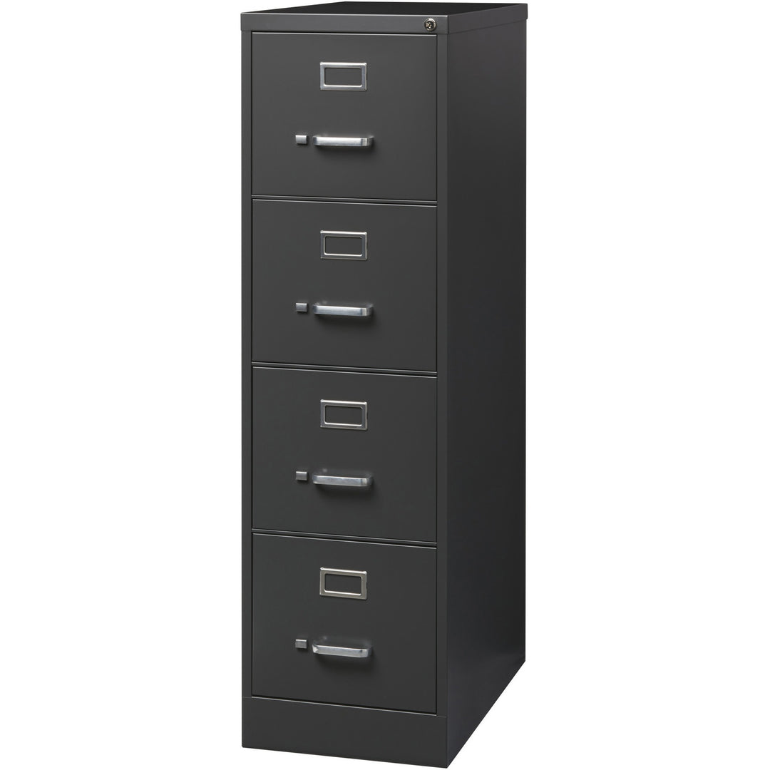 Image of Lorell 4-Dr Vertical Cabinet, Ltr, 15"x26-1/2"x52", Charcoal