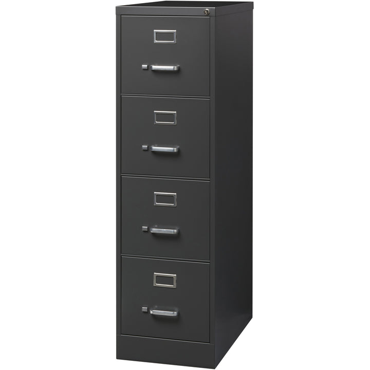 Image of Lorell 4-Dr Vertical Cabinet, Ltr, 15"x26-1/2"x52", Charcoal