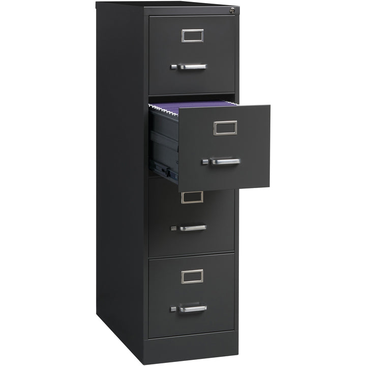 Image of Lorell 4-Dr Vertical Cabinet, Ltr, 15"x26-1/2"x52", Charcoal