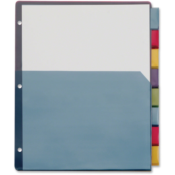 Image of Cardinal® Single Pocket Poly Dividers, 8-Tab, 4/PK, AST