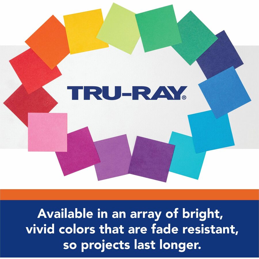 Image of Tru-Ray 102947 Construction Paper, Project, Bulletin Board, 12" W x 9" Length, Warm Assorted, Paper, 50 / Pack
