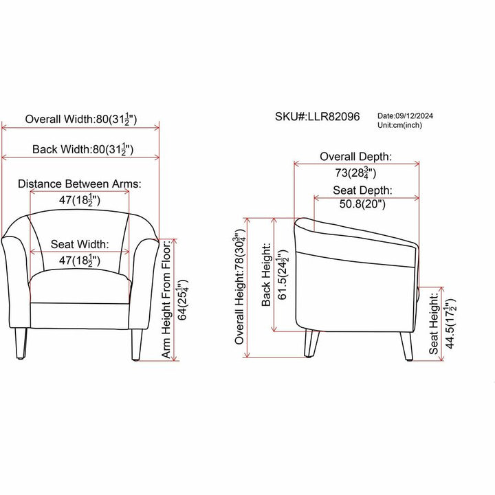 Image of Lorell Chair, Barrel Shape, 31-1/2"x28-3/4"x30-3/4", Black
