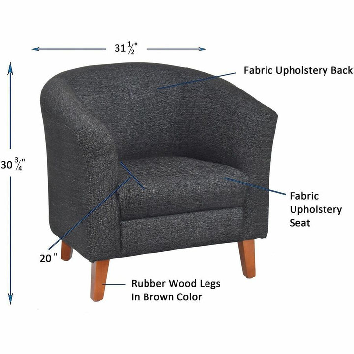 Image of Lorell Chair, Barrel Shape, 31-1/2"x28-3/4"x30-3/4", Black