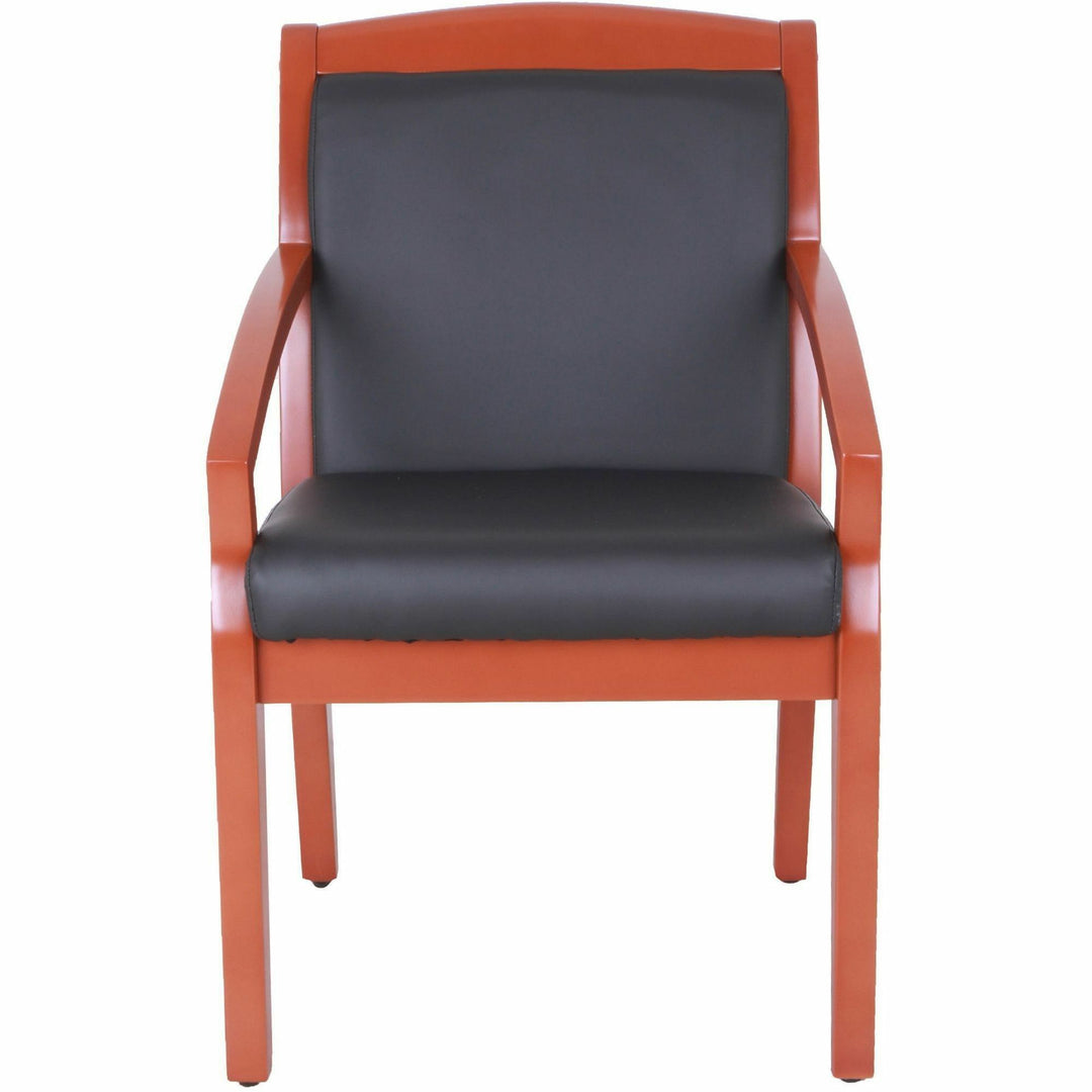 Image of Lorell Guest Chair, Wood, 23-1/4"x24-3/8"x35.88", Black/Cherry