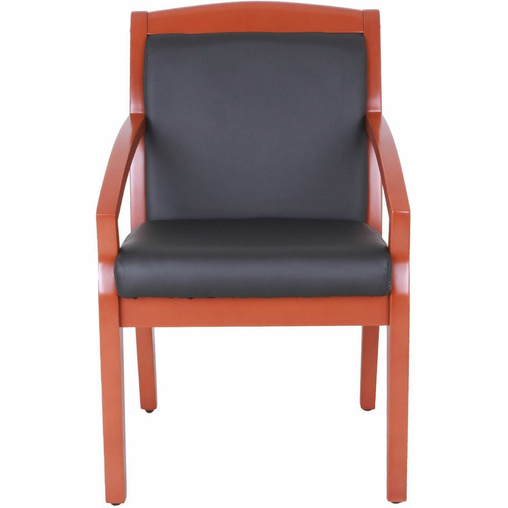 Image of Lorell Guest Chair, Wood, 23-1/4"x24-3/8"x35.88", Black/Cherry