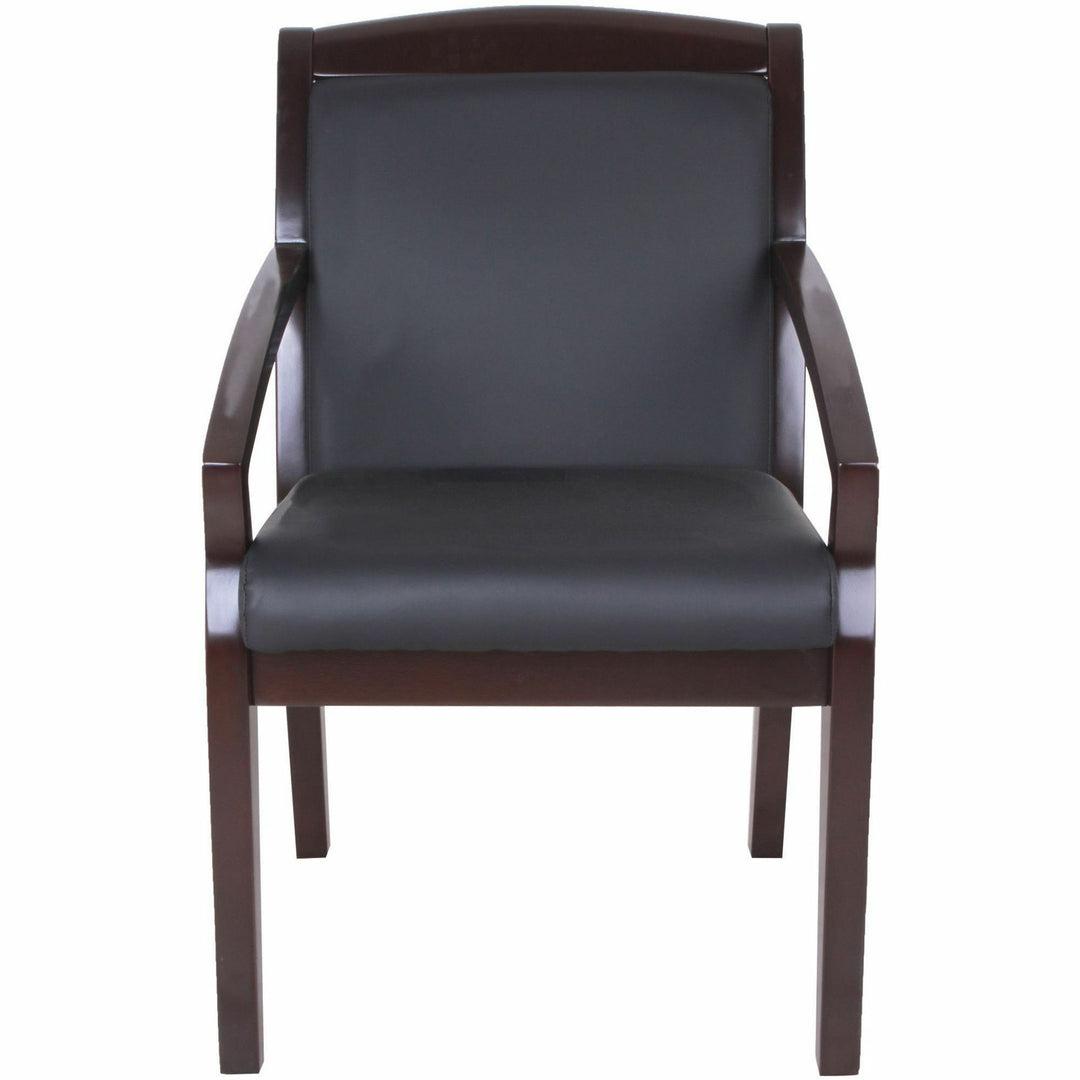 Image of Lorell Guest Chair, Wood, 23-1/4"x24-3/8"x35.88", Black/Espresso