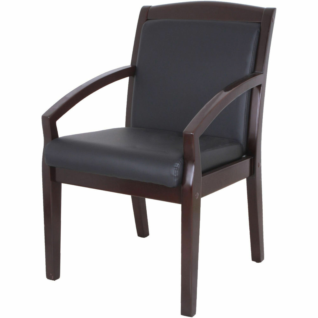 Image of Lorell Guest Chair, Wood, 23-1/4"x24-3/8"x35.88", Black/Espresso
