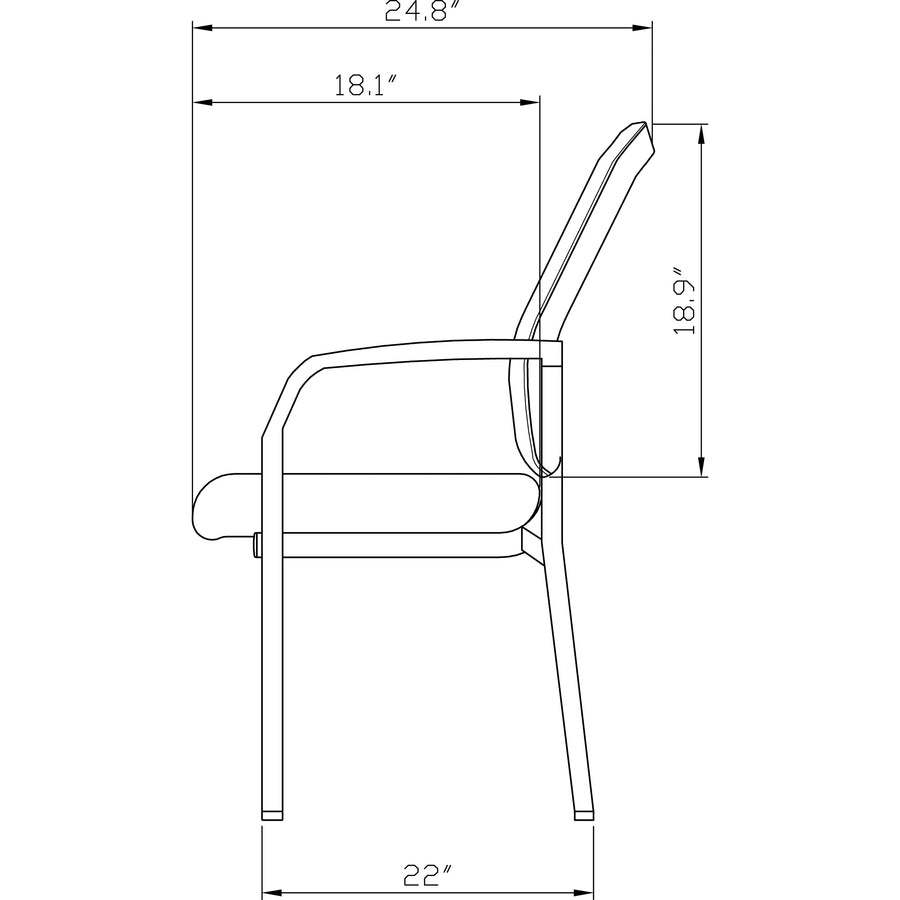 Image of Lorell Guest Mesh Chair, 25"x20"x32", Black/Gray