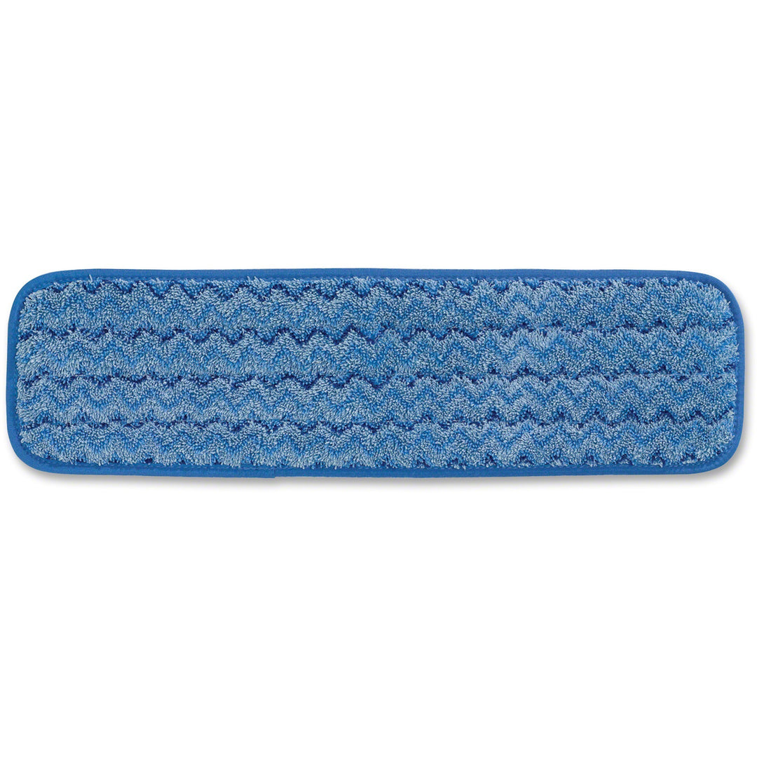 Image of Rubbermaid Commercial Q410 Hygen 18" Microfiber Wet Pad, 5.2" W x 18" Length, Durable, MicroFiber, Blue, 1 Each