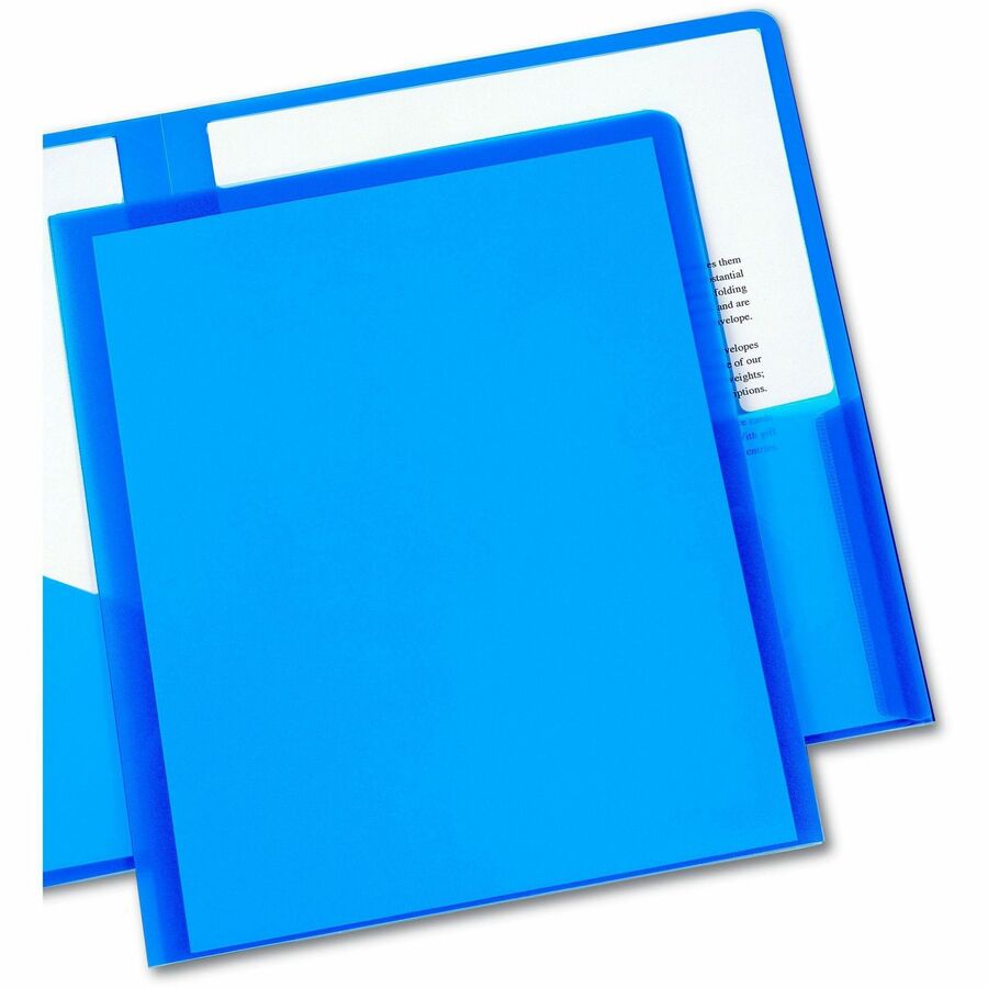 Image of Avery® Plastic Two-Pocket Folder, 20-Sheet Capacity, 11 X 8.5, Translucent Blue
